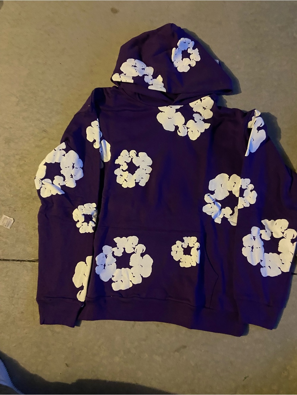 Men's Purple Floral-Print Hoodie Sweater